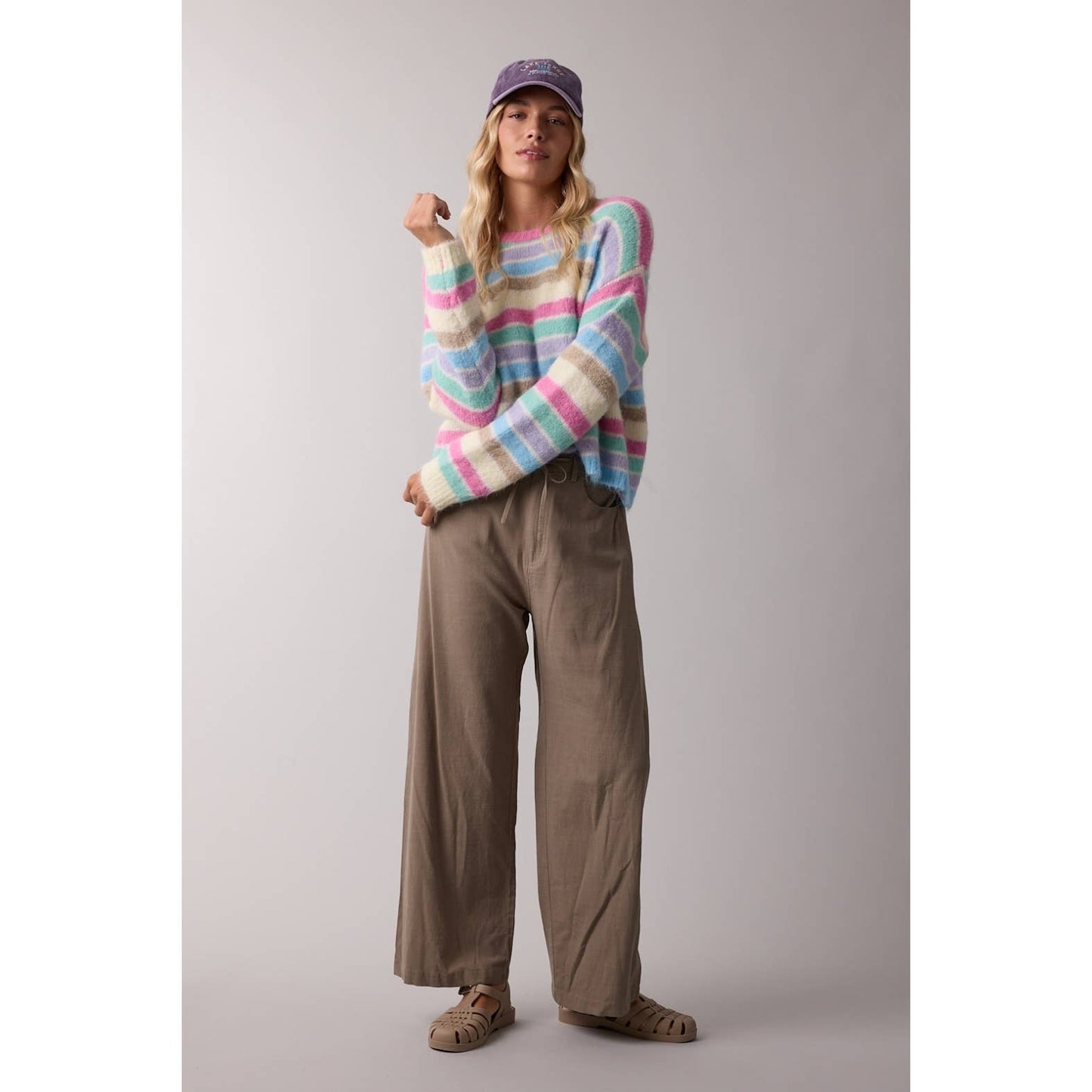 Brushed Multi-Striped Sweater