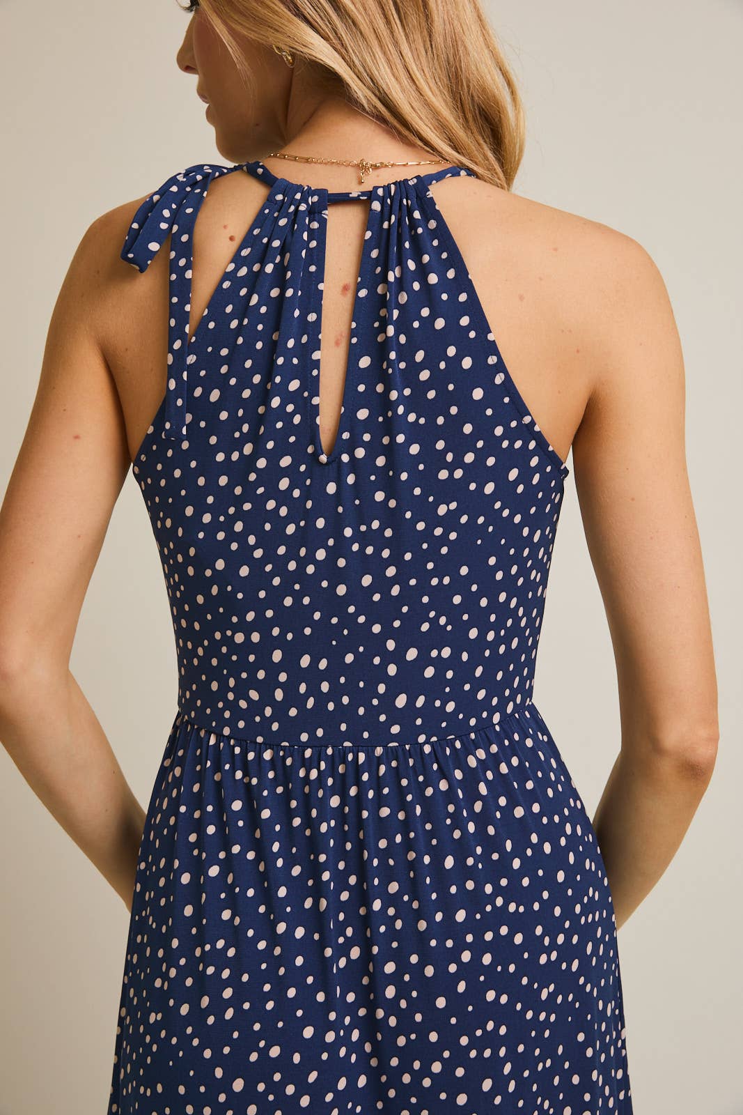 Navy Dot Maxi Dress