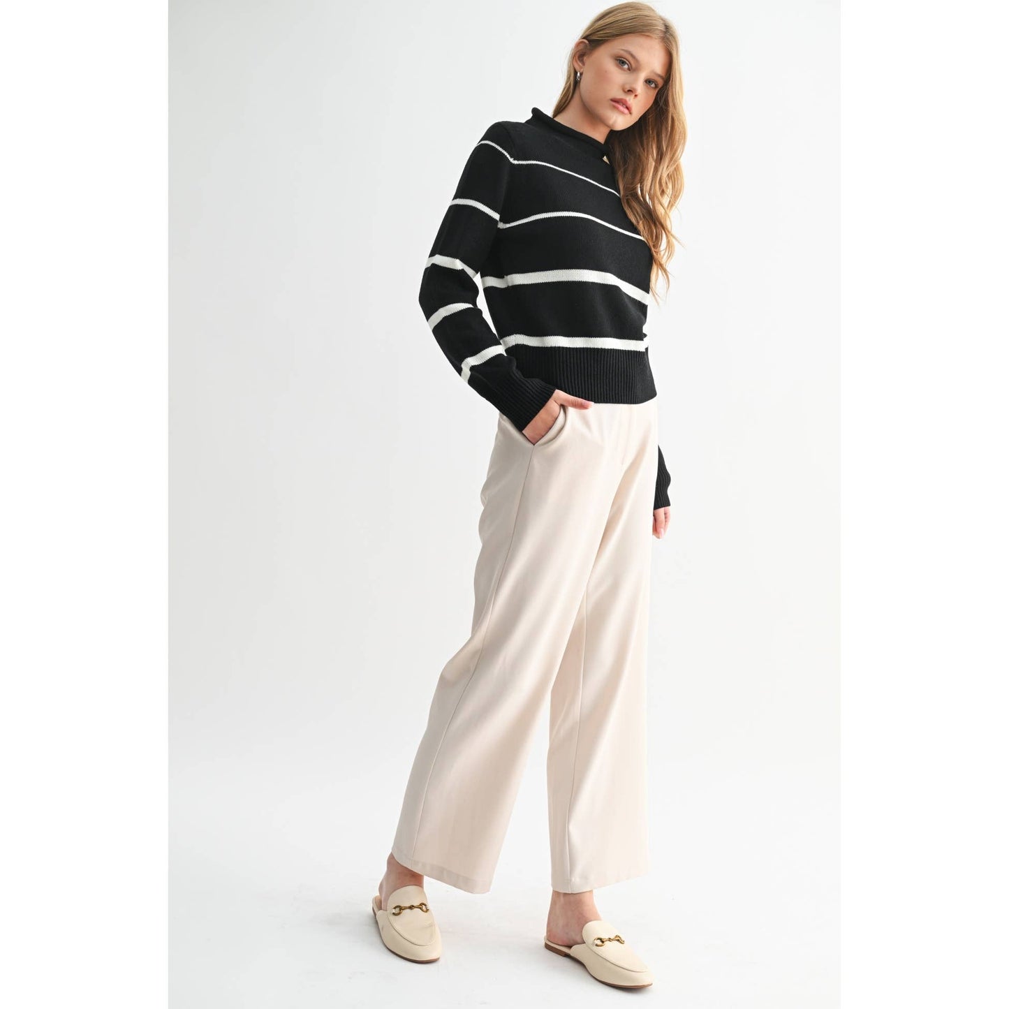 Black & Ivory Striped Sweater