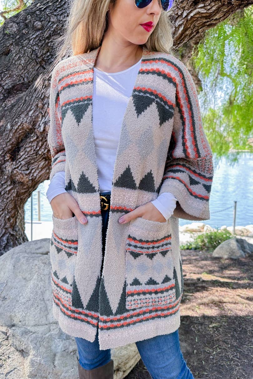 Olive Aztec Cardigan