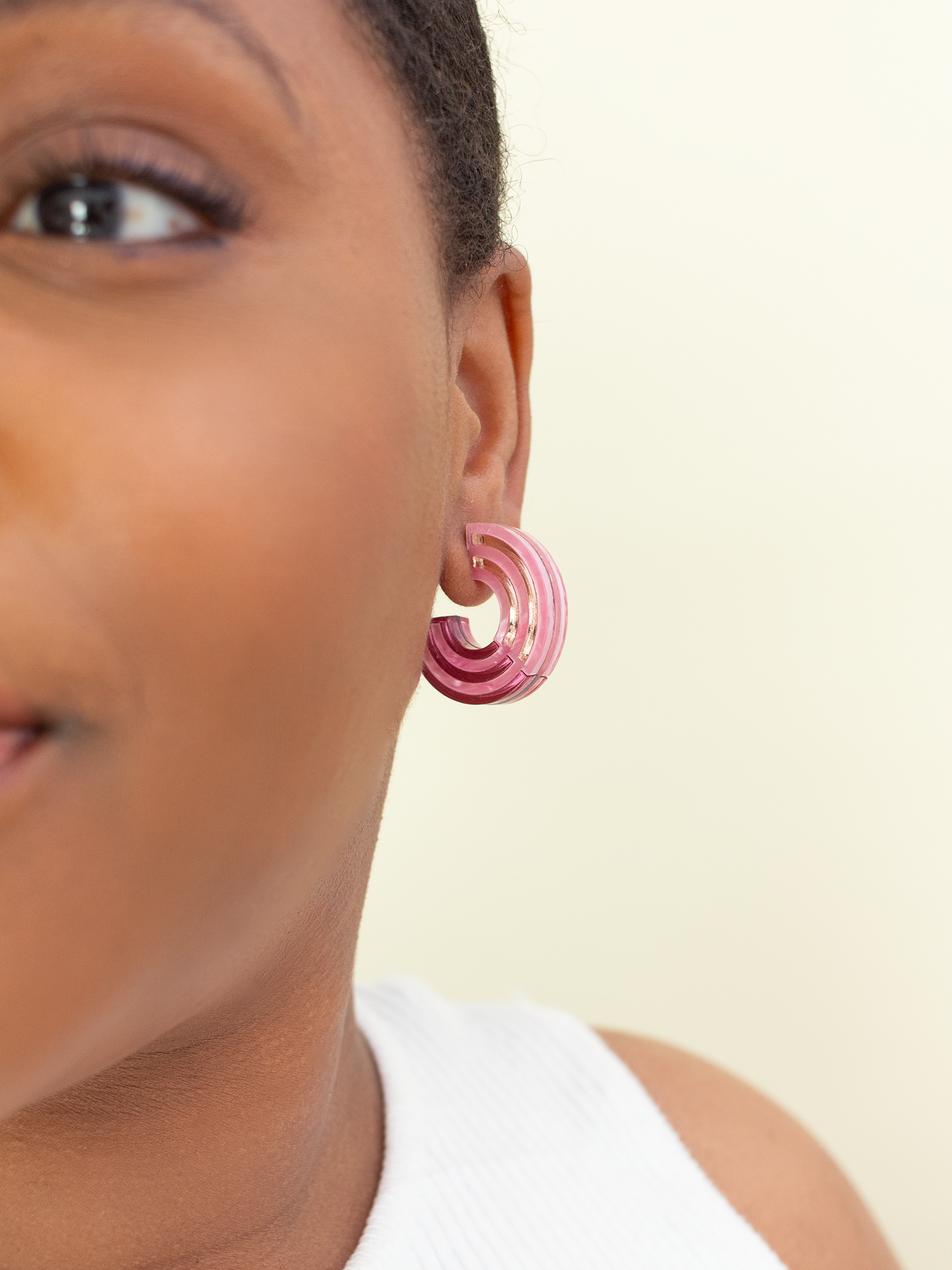 Pink Chunky Hoop Earrings