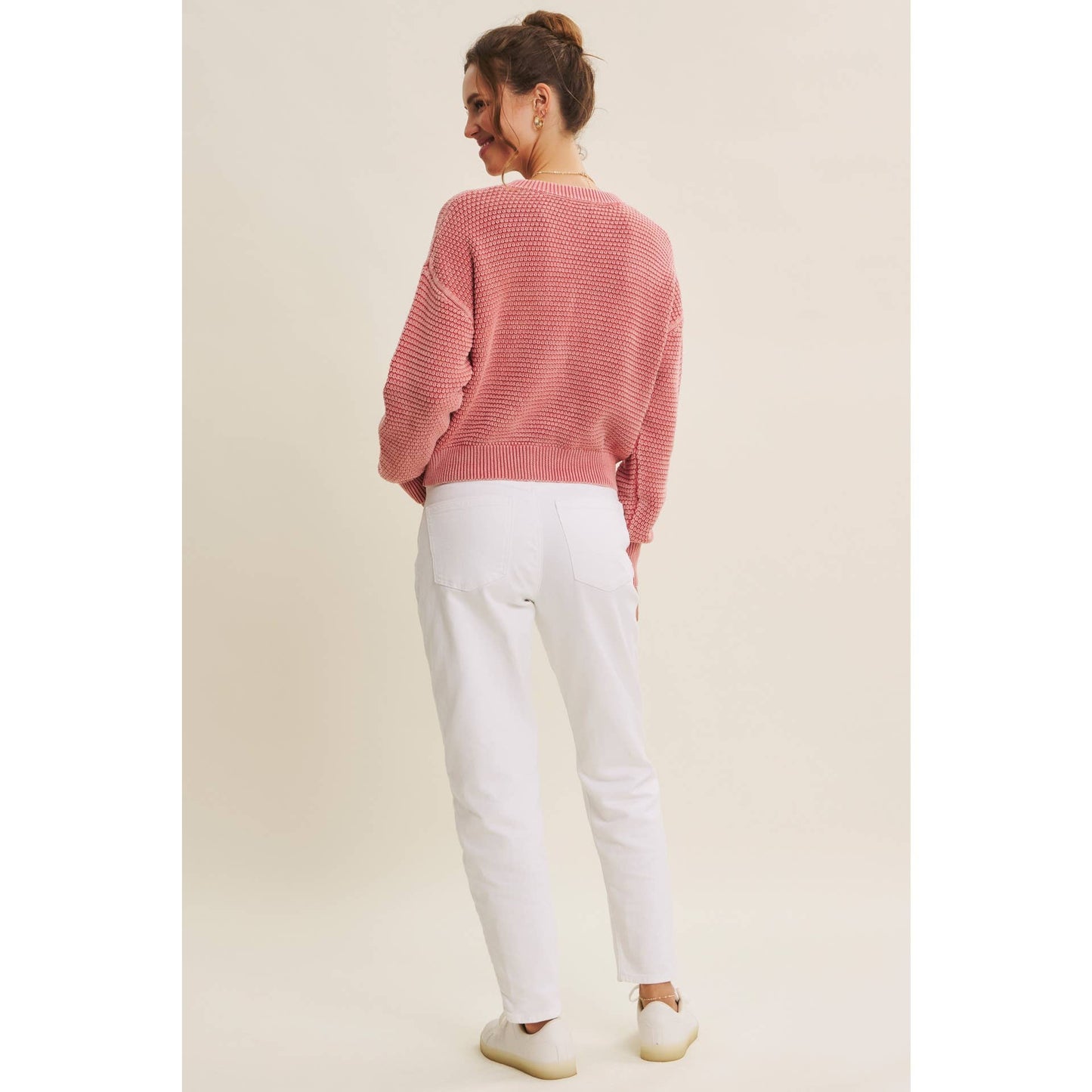 Pale Mauve Knit Cardigan