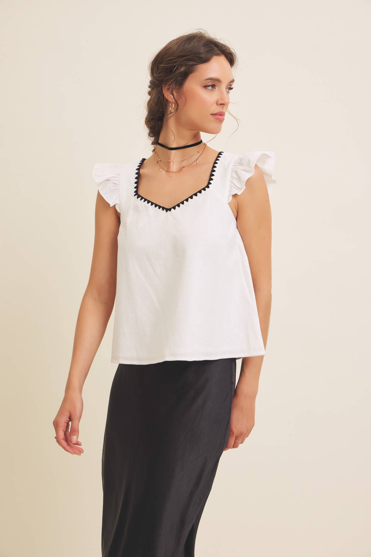 White Embroidered Tank