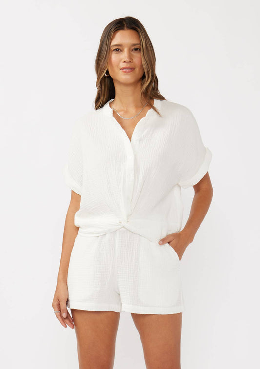 Knot Front White Top