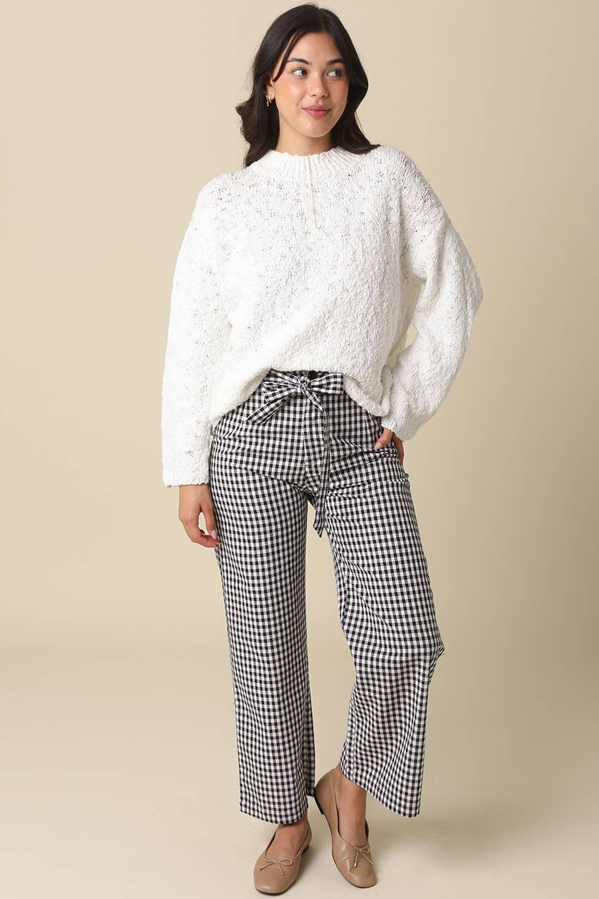 Gingham Tie-Waist Pants