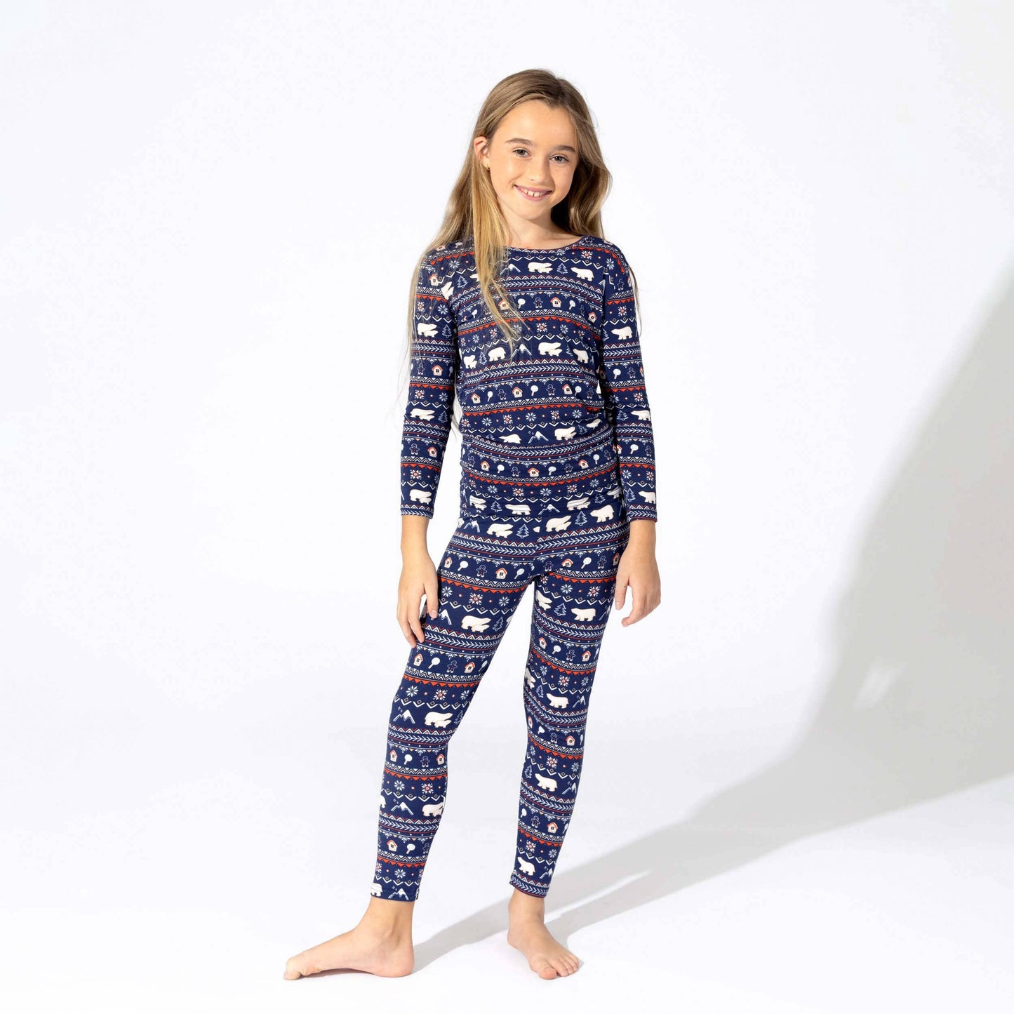 Kids Blue Polar Bear Pajamas