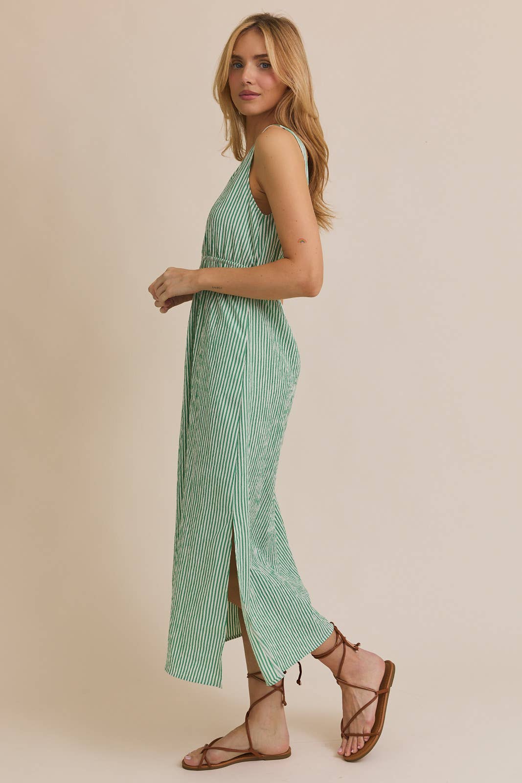 Green Striped Summer Dress