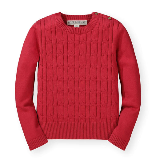 Kids Red Cable Sweater