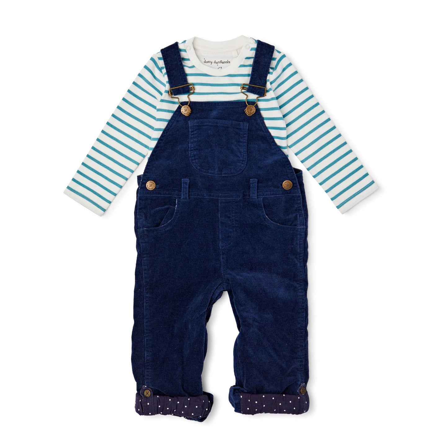 Kids Corduroy Dungarees - Navy