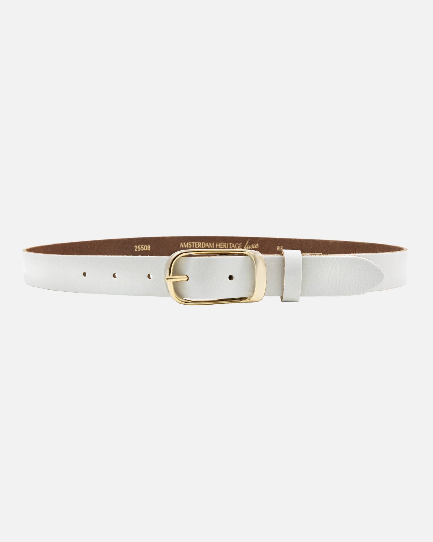 Lasse White Leather Belt