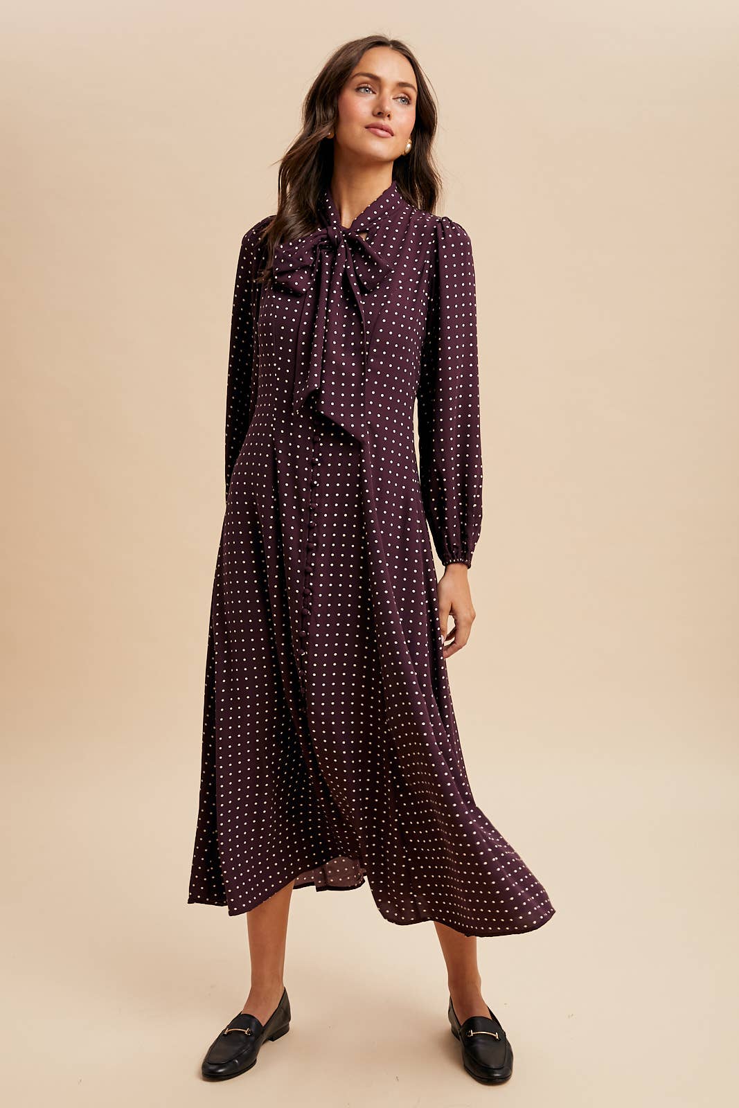 Sangria Polka Dot Dress