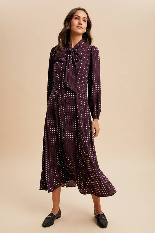 Sangria Polka Dot Dress