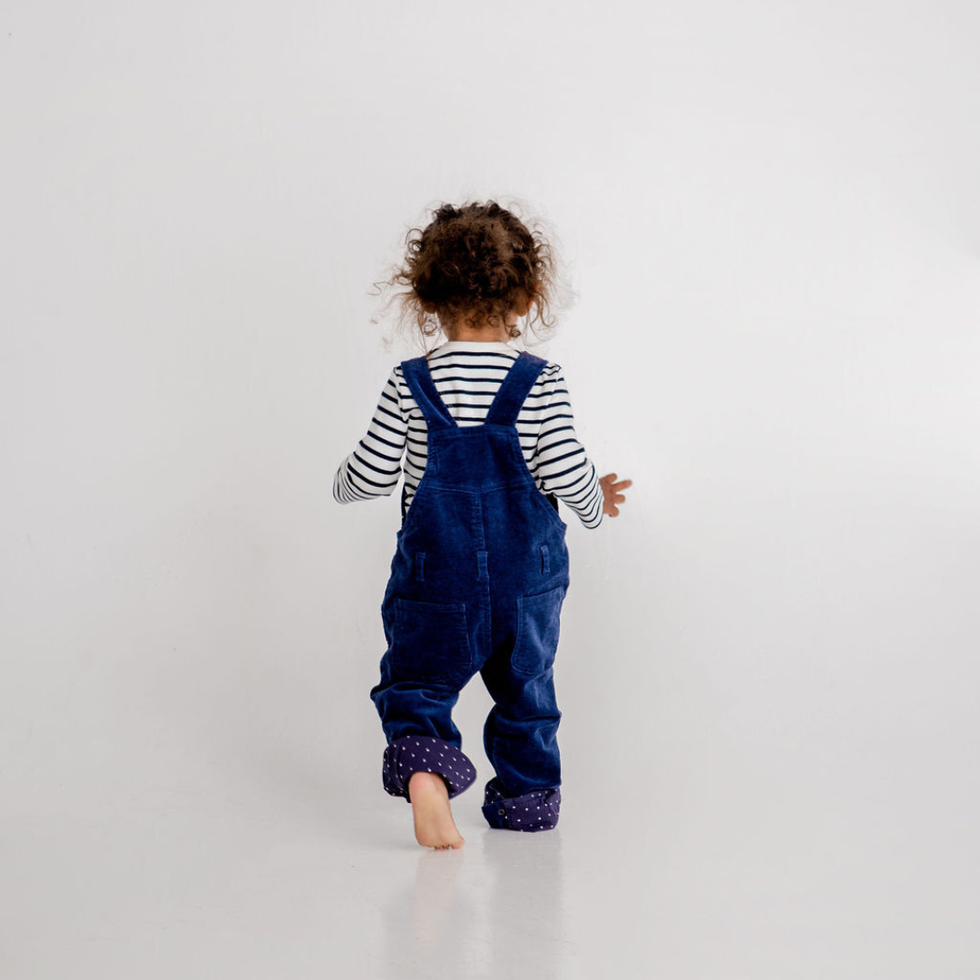 Kids Corduroy Dungarees - Navy