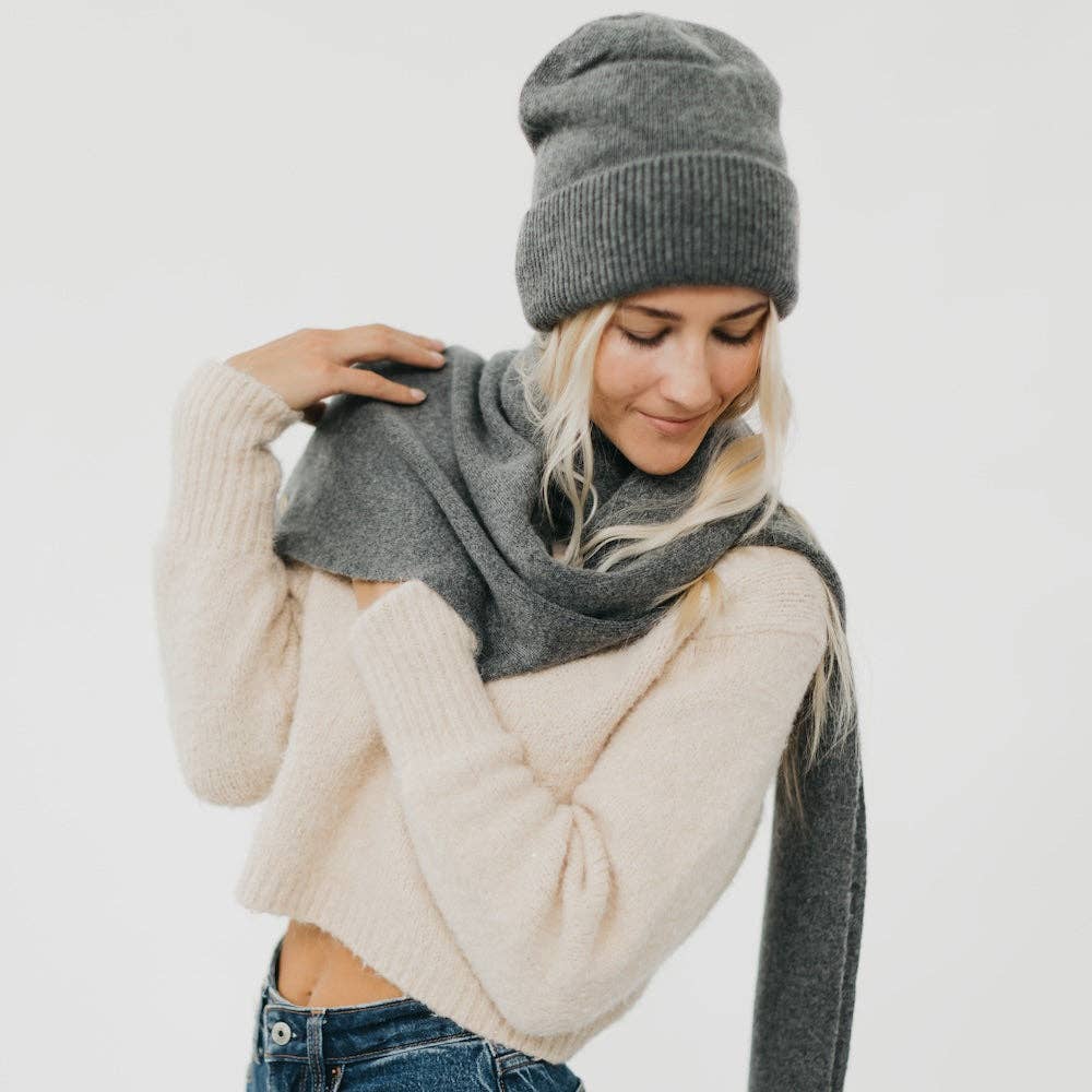 Cashmere Wrap & Beanie Set