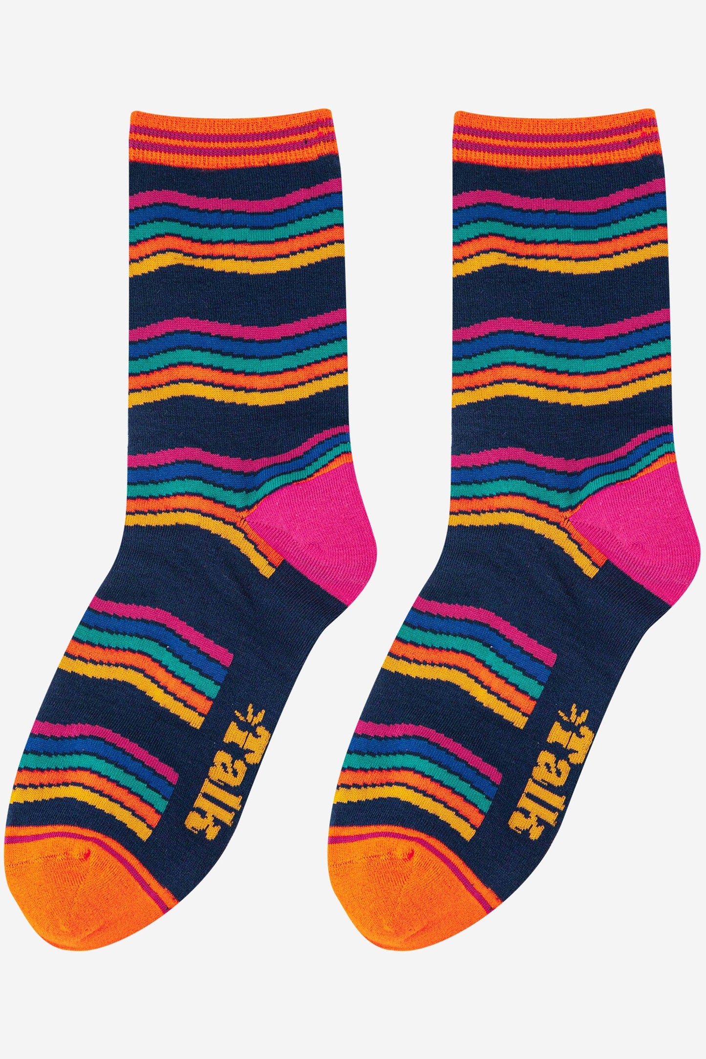 Navy Rainbow Socks