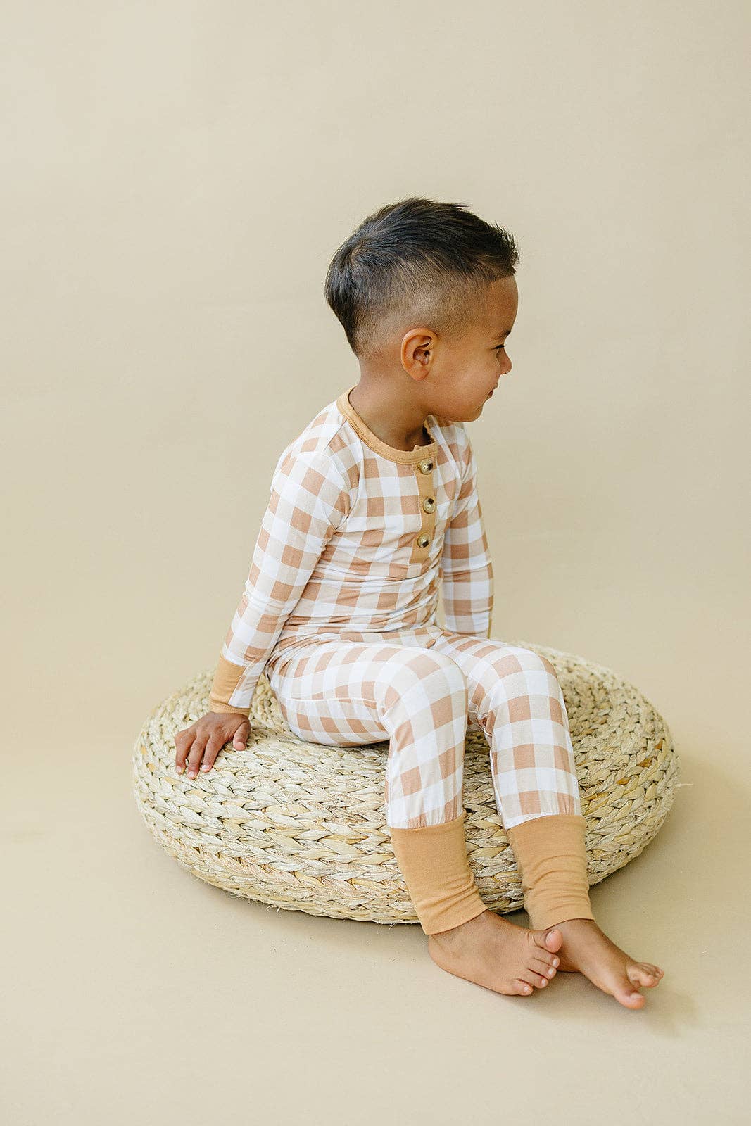 Kids Golden Gingham Pajamas