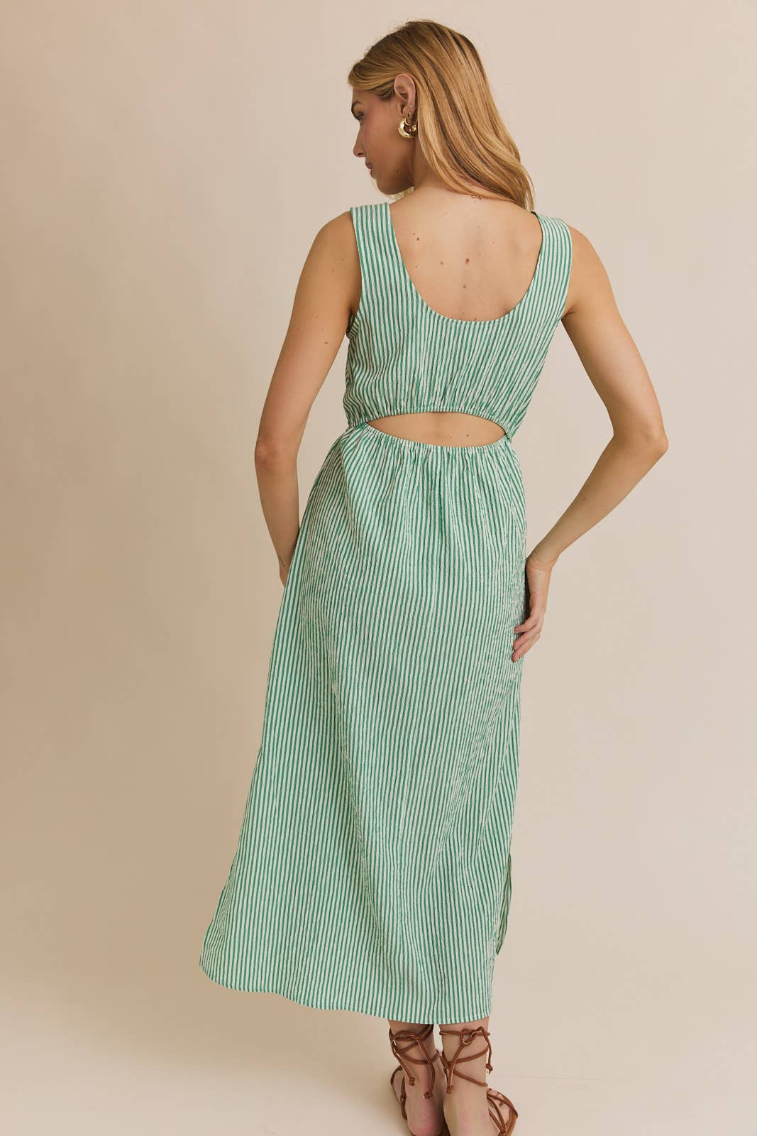 Green Striped Summer Dress