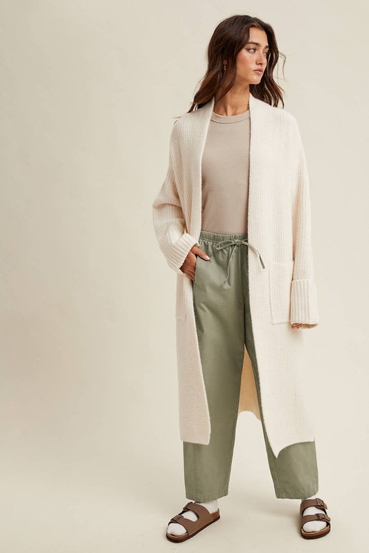 Ecru Longline Cardigan