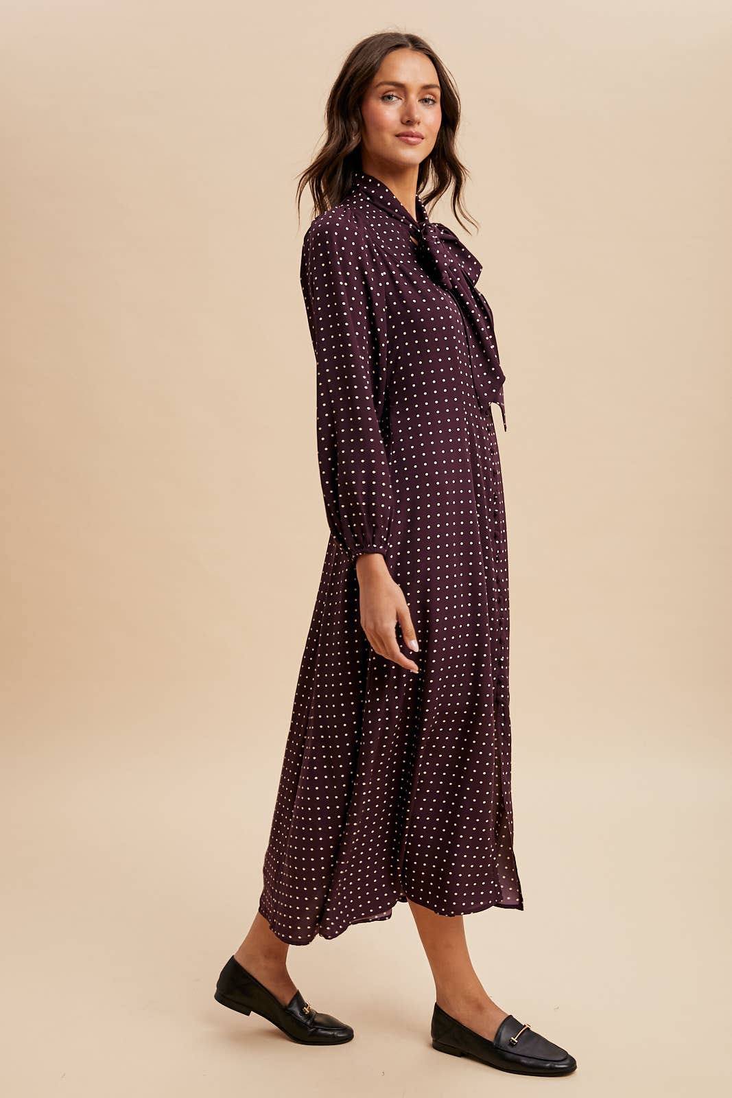 Sangria Polka Dot Dress