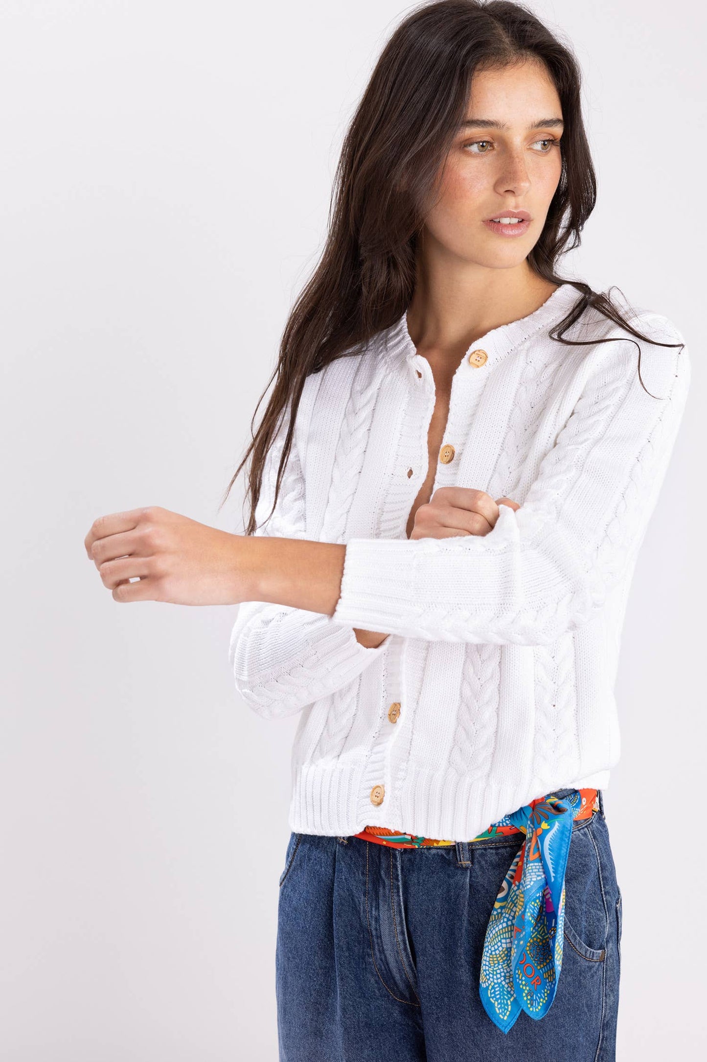 White Cardigan Sweater