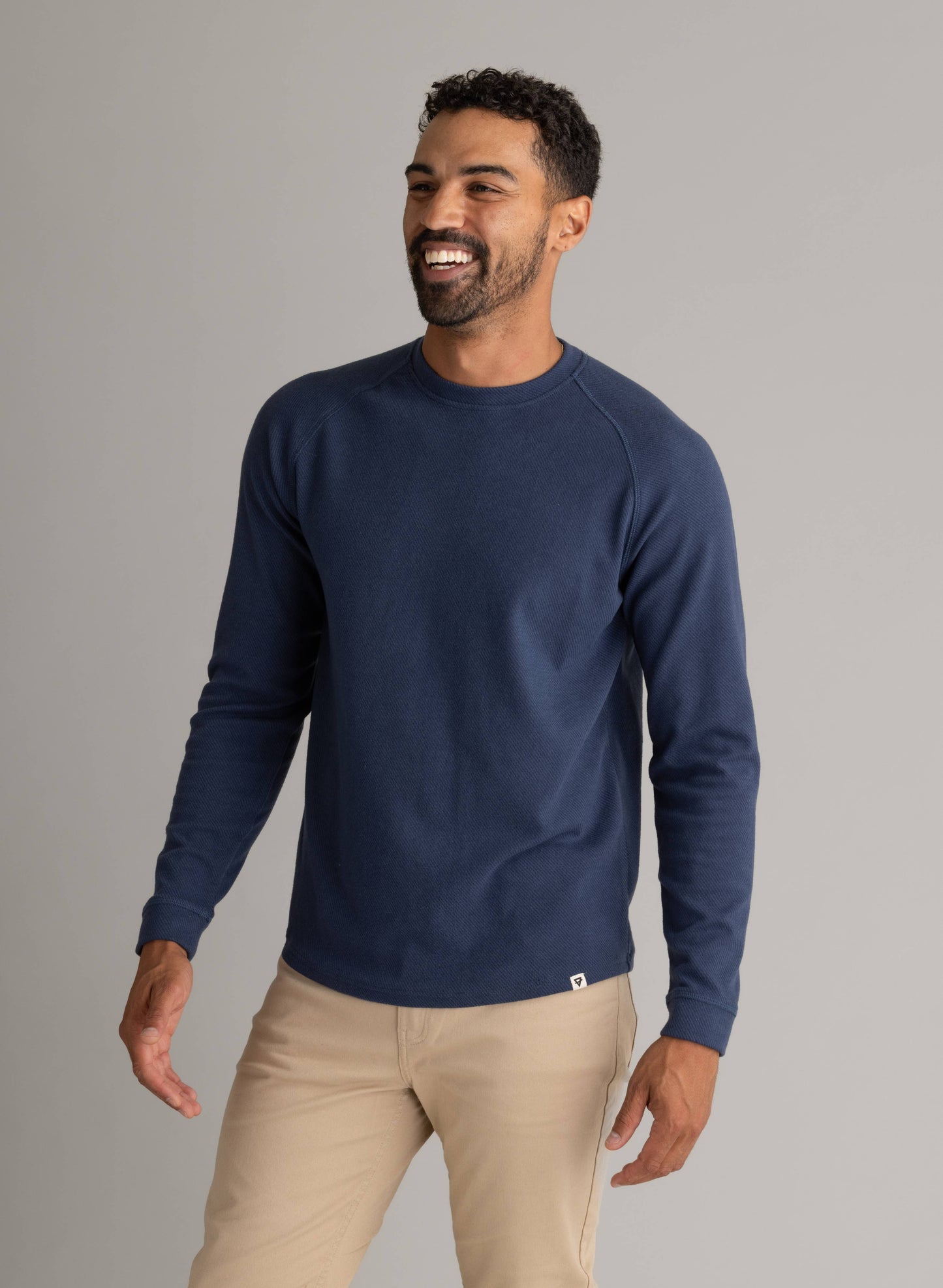 Mens Indigo Raglan Crew
