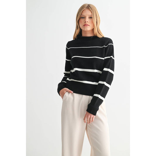 Black & Ivory Striped Sweater