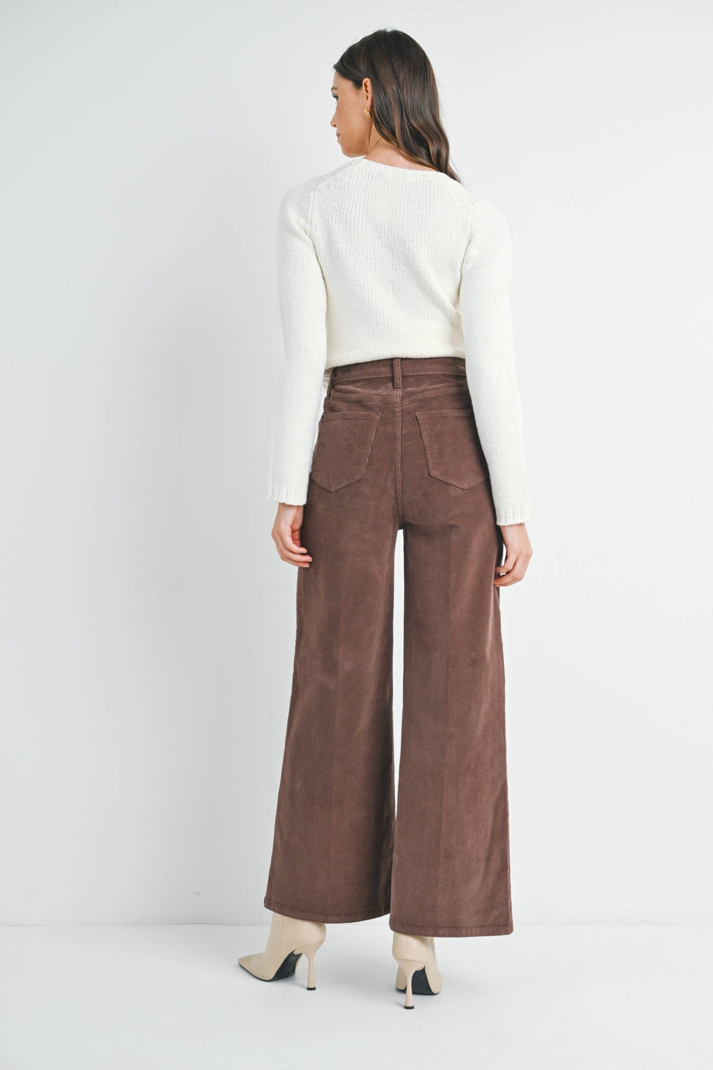 Brown Wide Leg Corduroy Pants