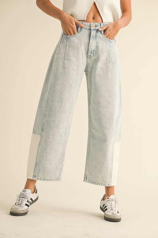 Fabric & Denim Barrel Jeans