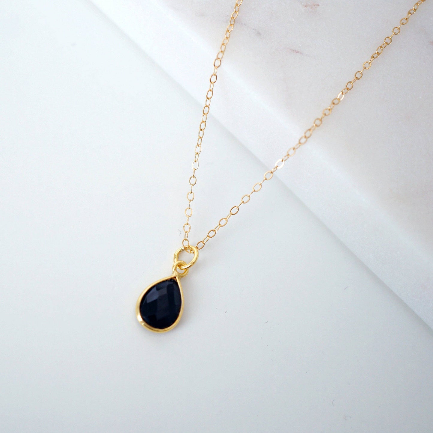 Black Teardrop Necklace