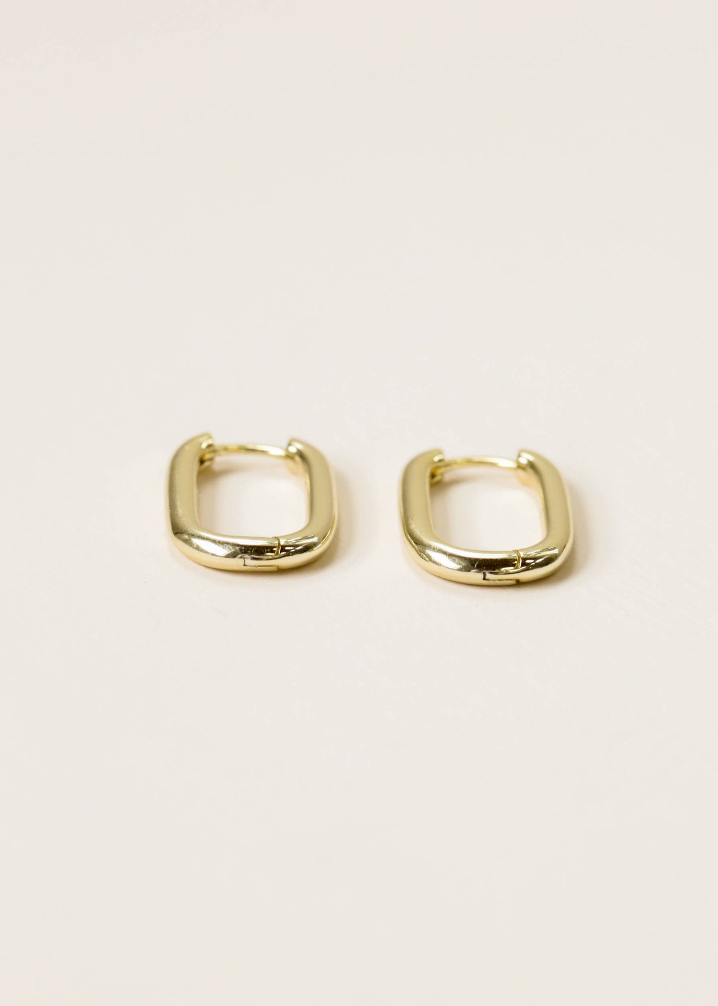 Gold Rectangle Hoop Earrings