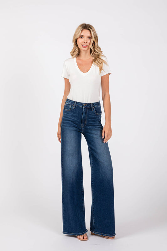 Dark High Rise Superwide Jeans