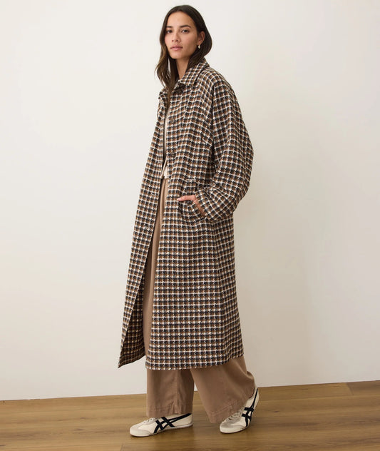 Marine Layer Hayes Houndstooth Trench Coat