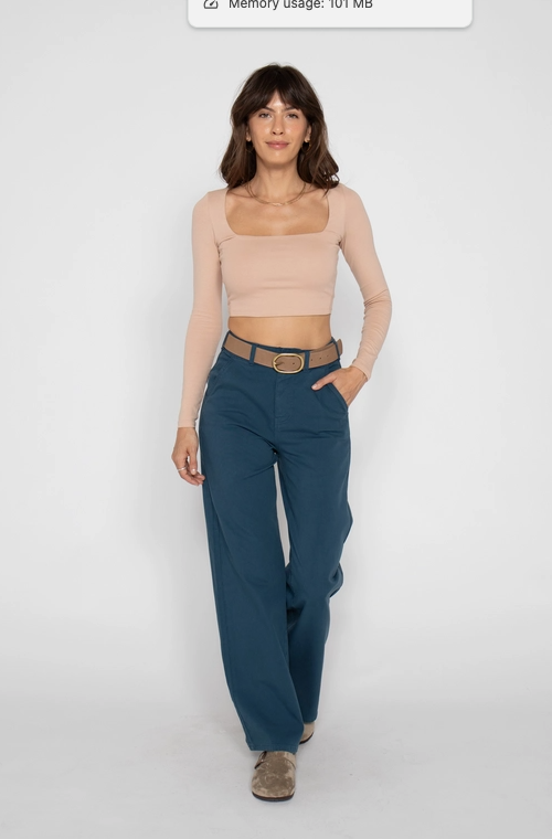 Majolica Blue Stretch Trouser
