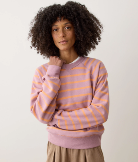 Marine Layer Lilas/Orange Fleece Reversible Crewneck