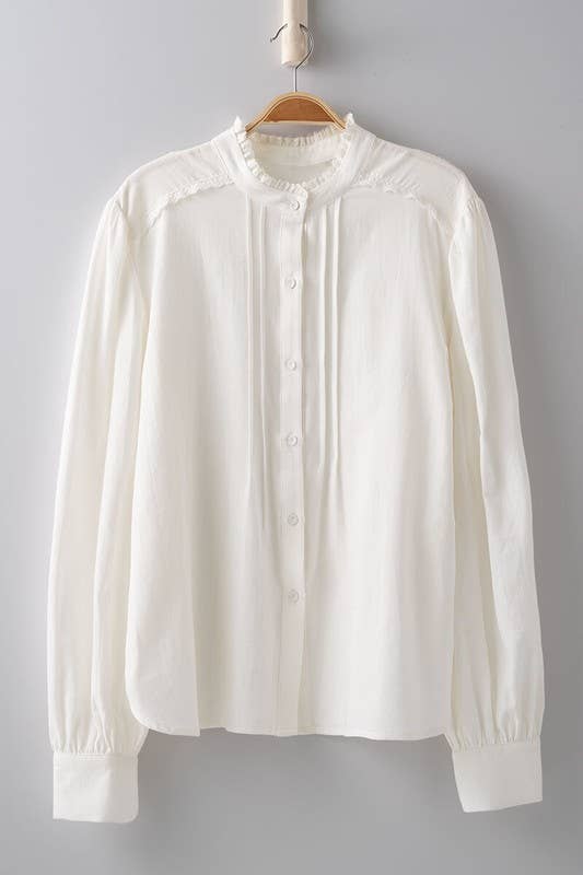 White Ruffle Blouse