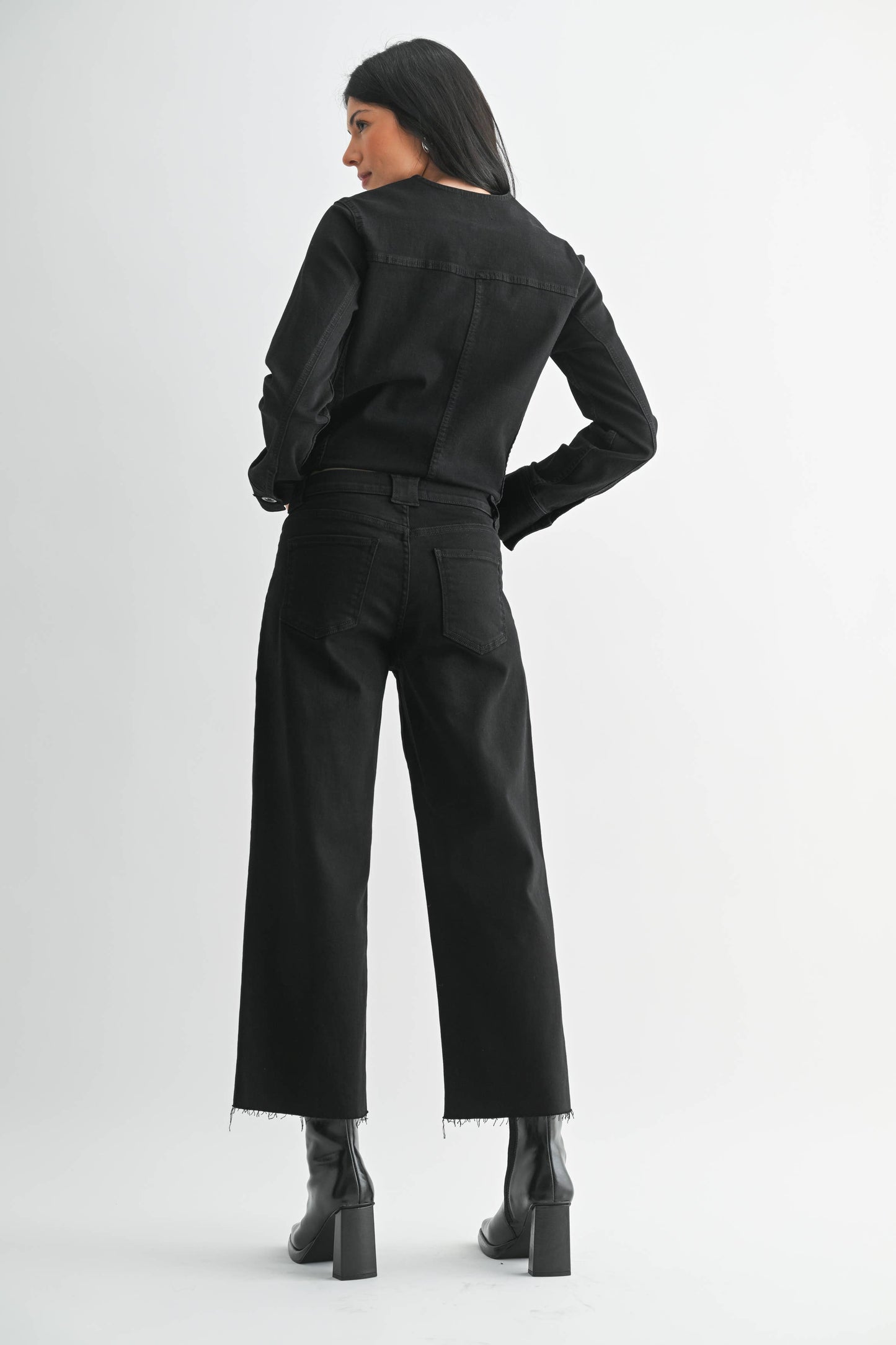 Black Raw Hem Denim