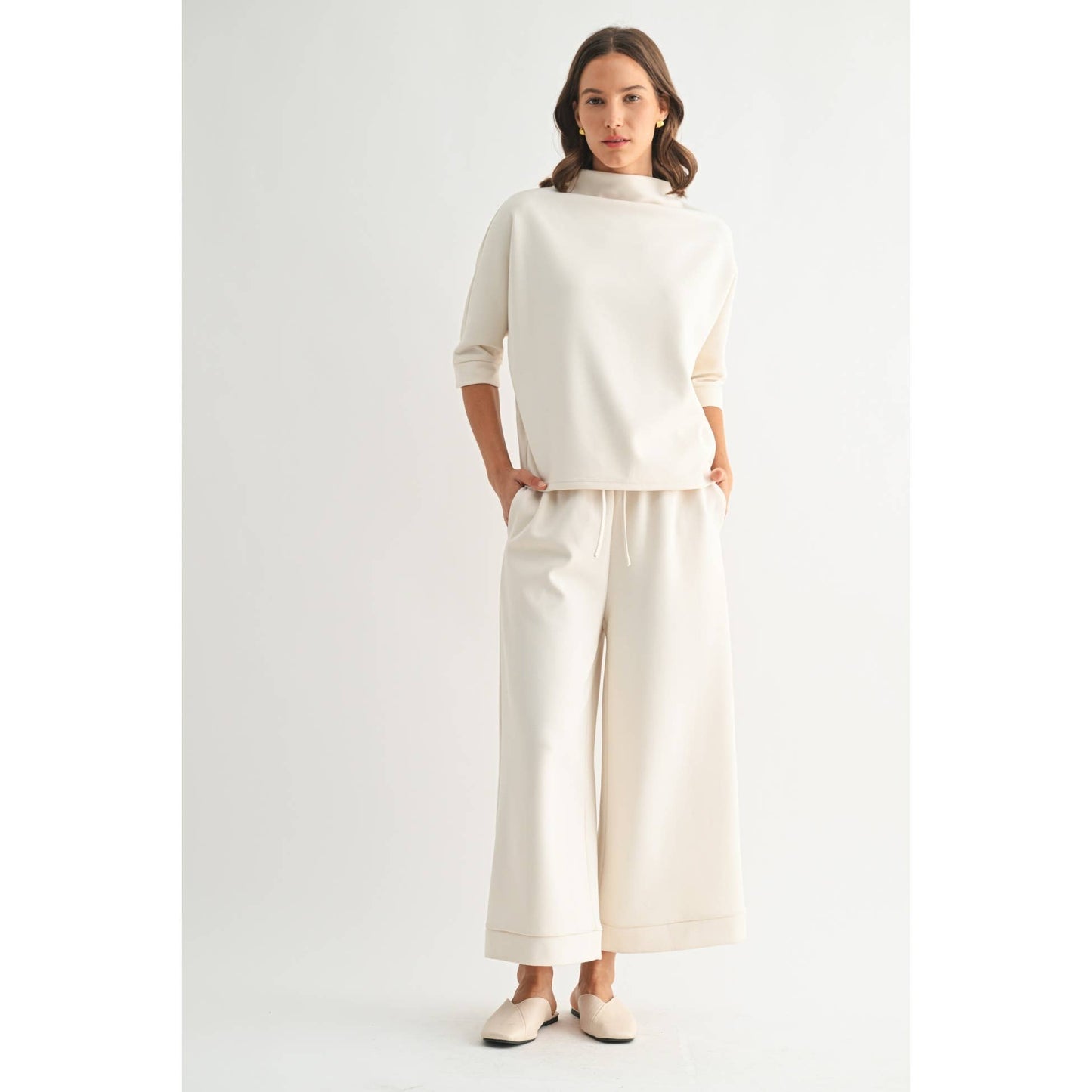 White Scuba Mock Neck