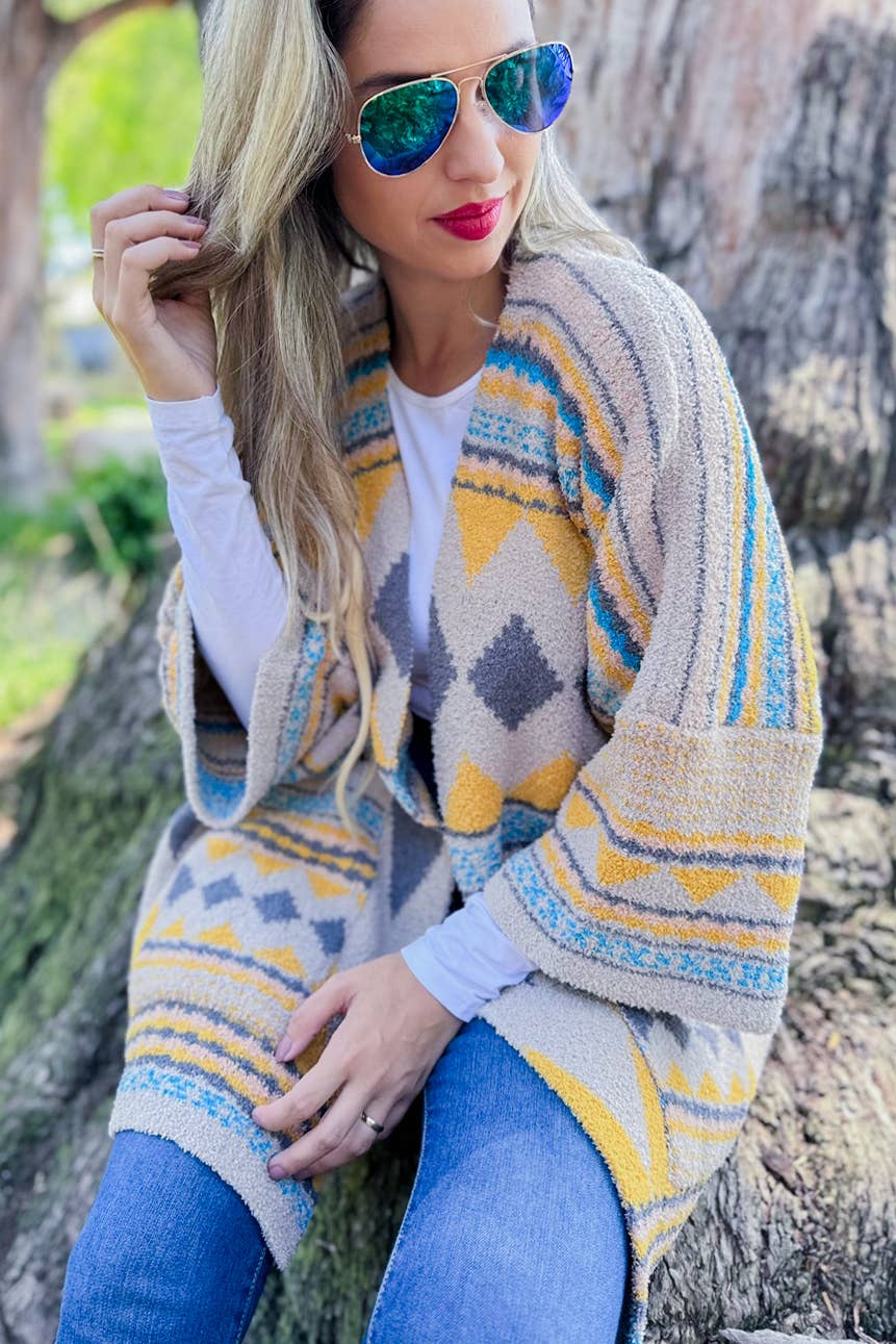 Yellow Aztec Cardigan