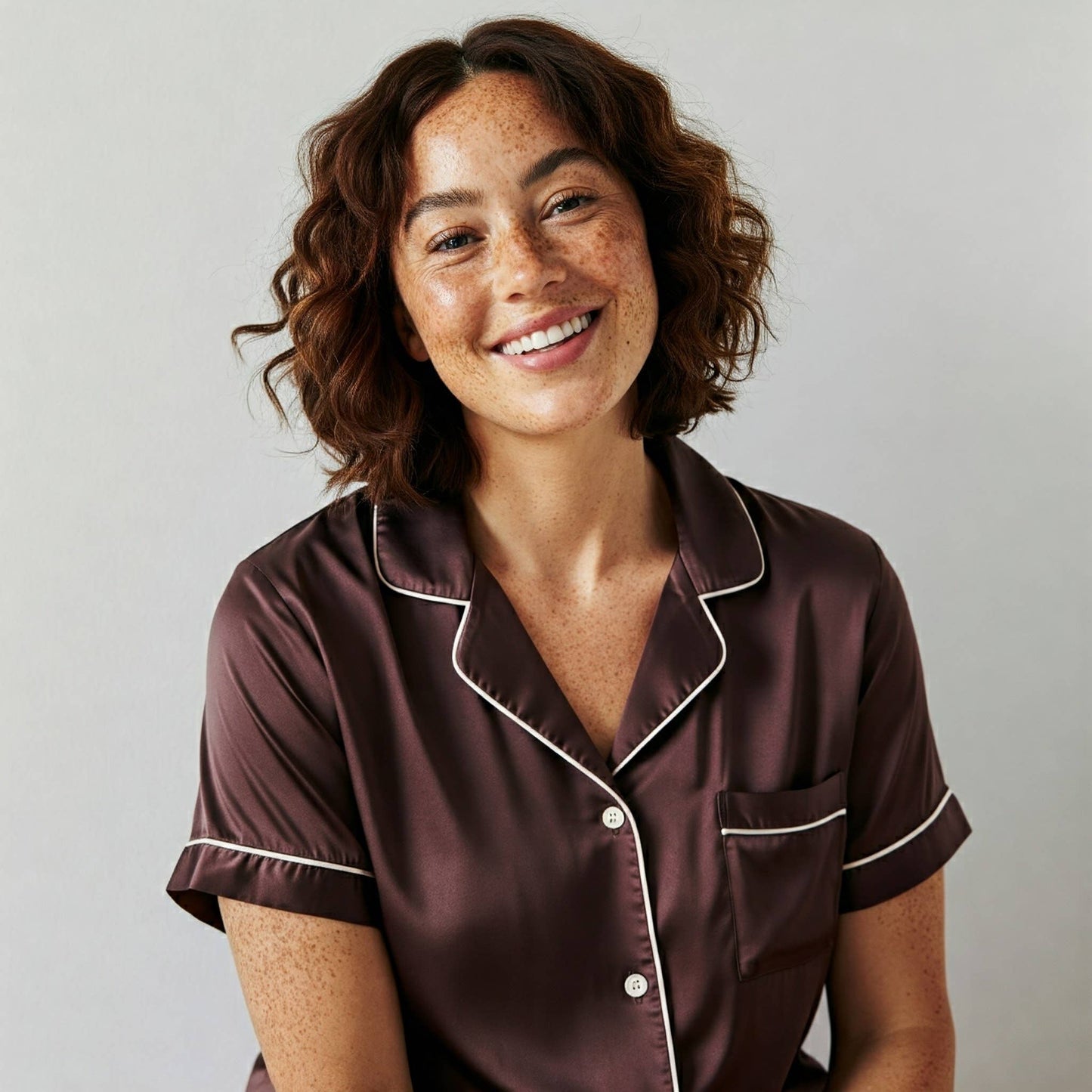 Satin Coffee Pajama Set