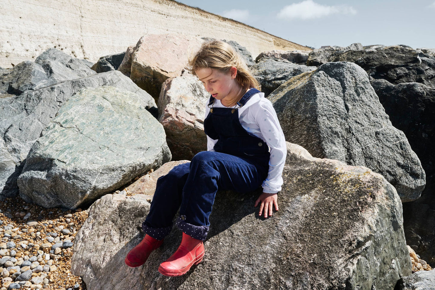 Kids Corduroy Dungarees - Navy