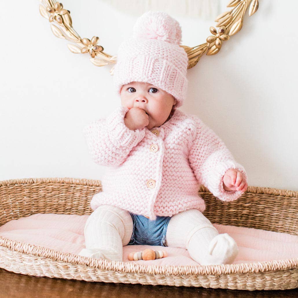 Kids Cardigan Sweater - Blush