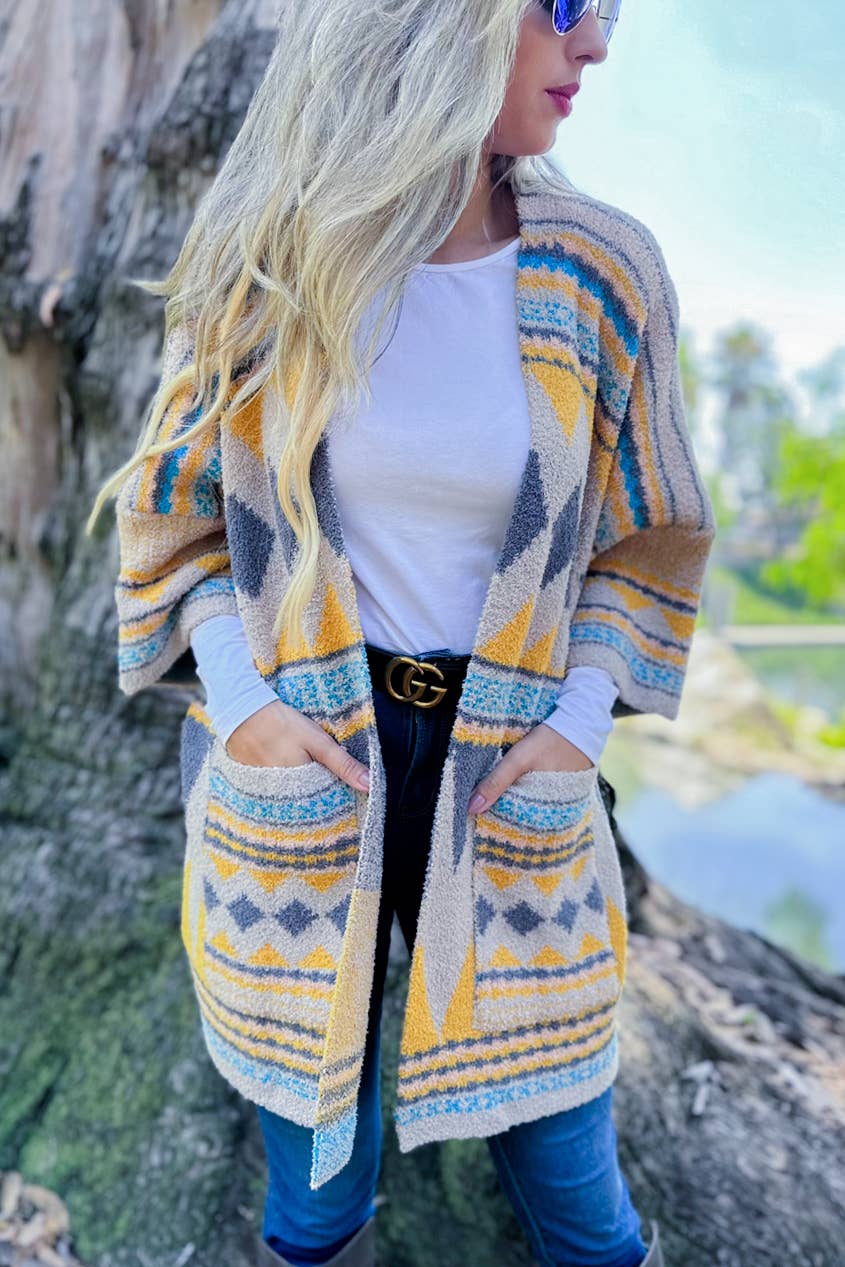 Yellow Aztec Cardigan