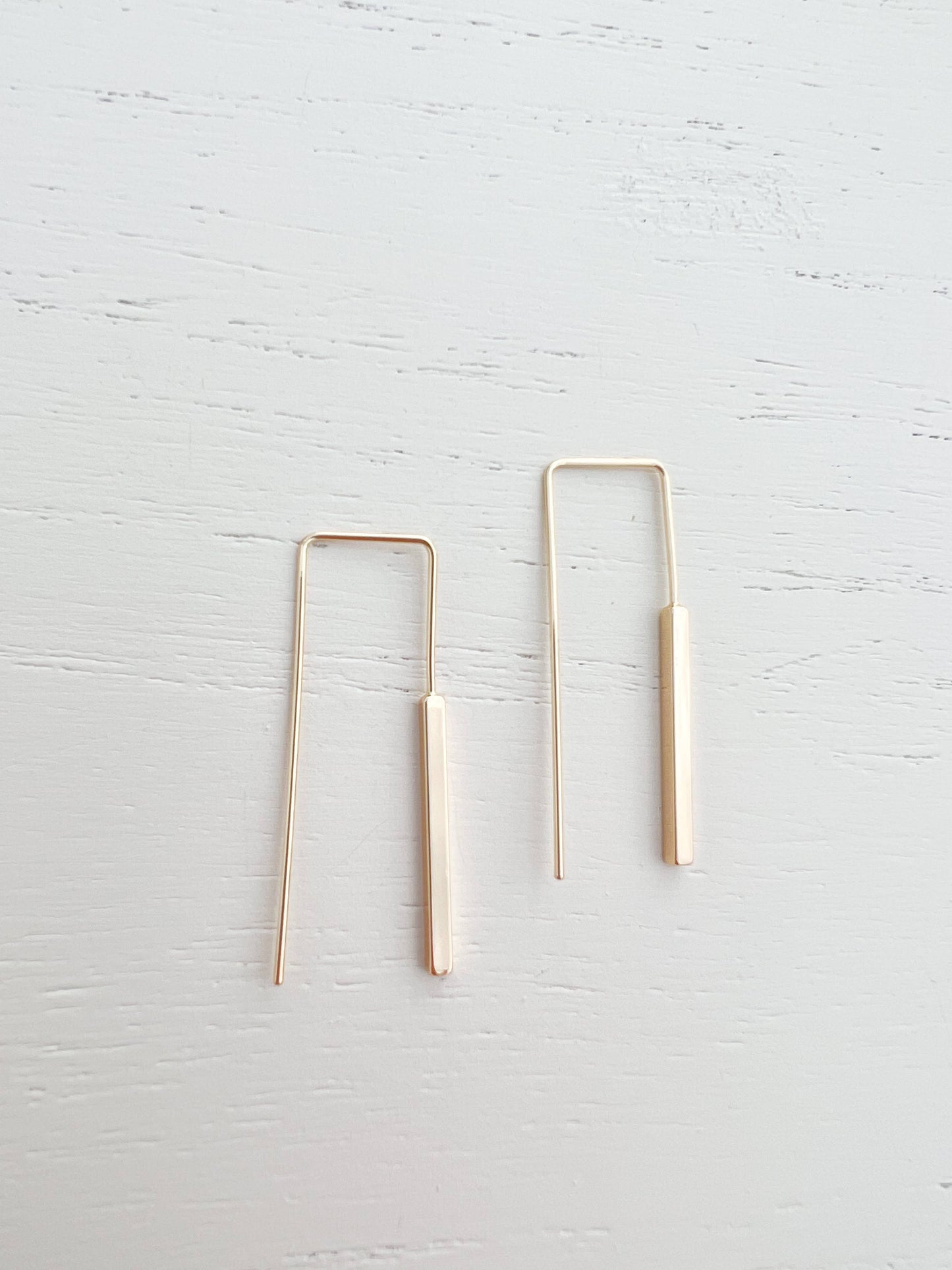 Gold Bar Threader Earrings