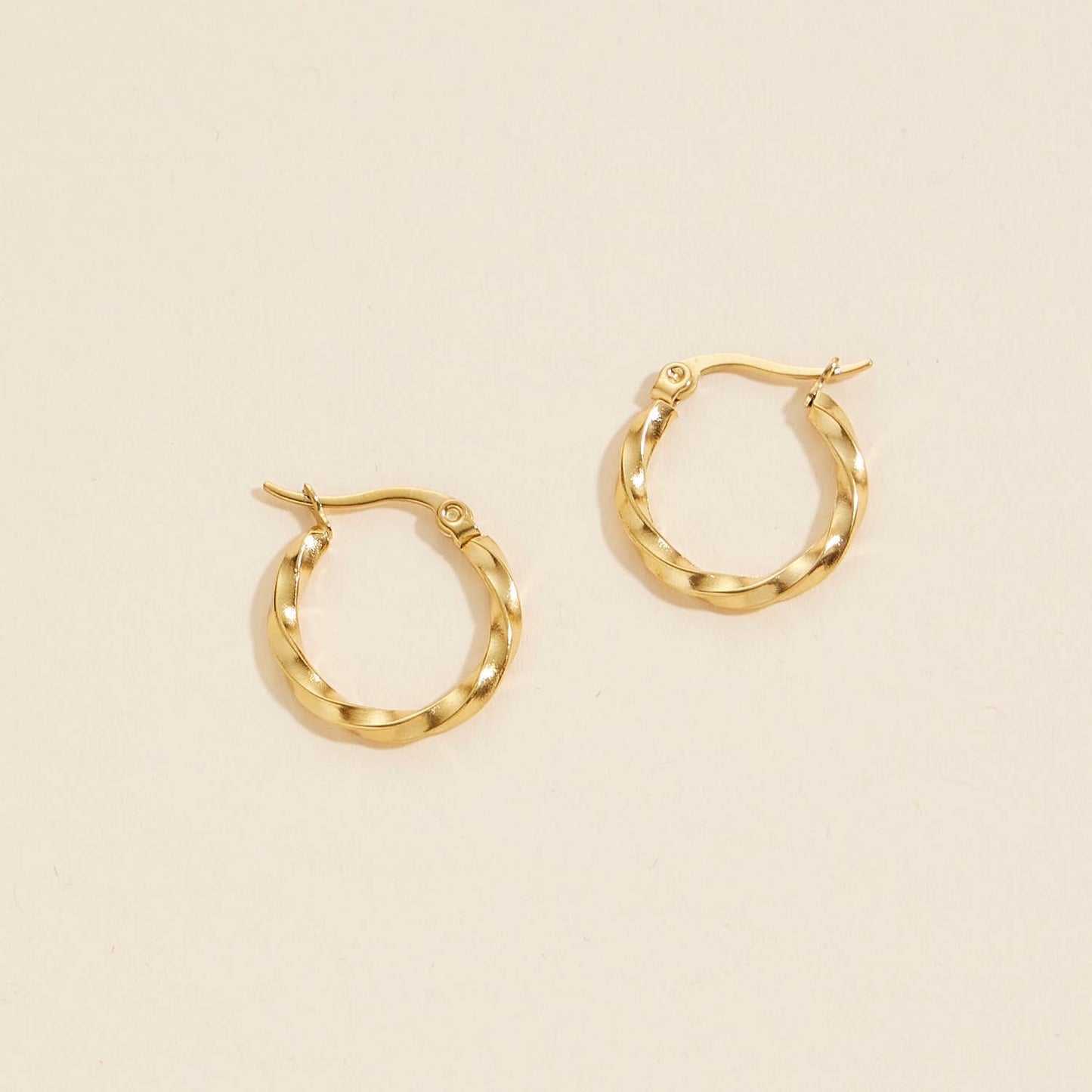 Gold Twisted Hoop Earrings