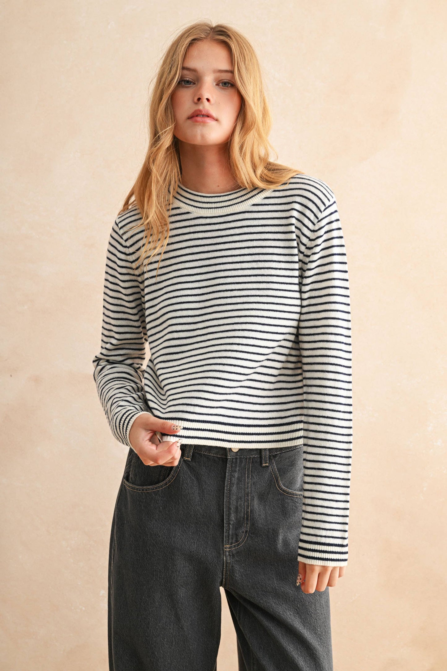 Navy Striped Sweater