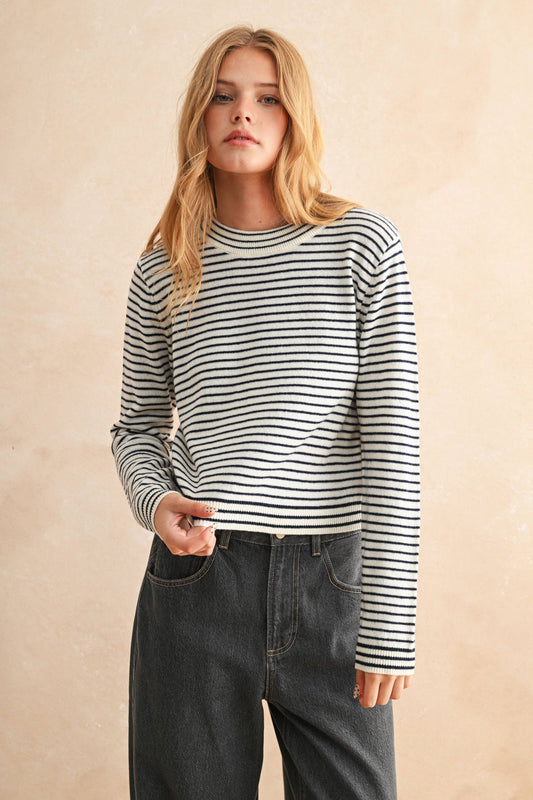 Navy Striped Sweater