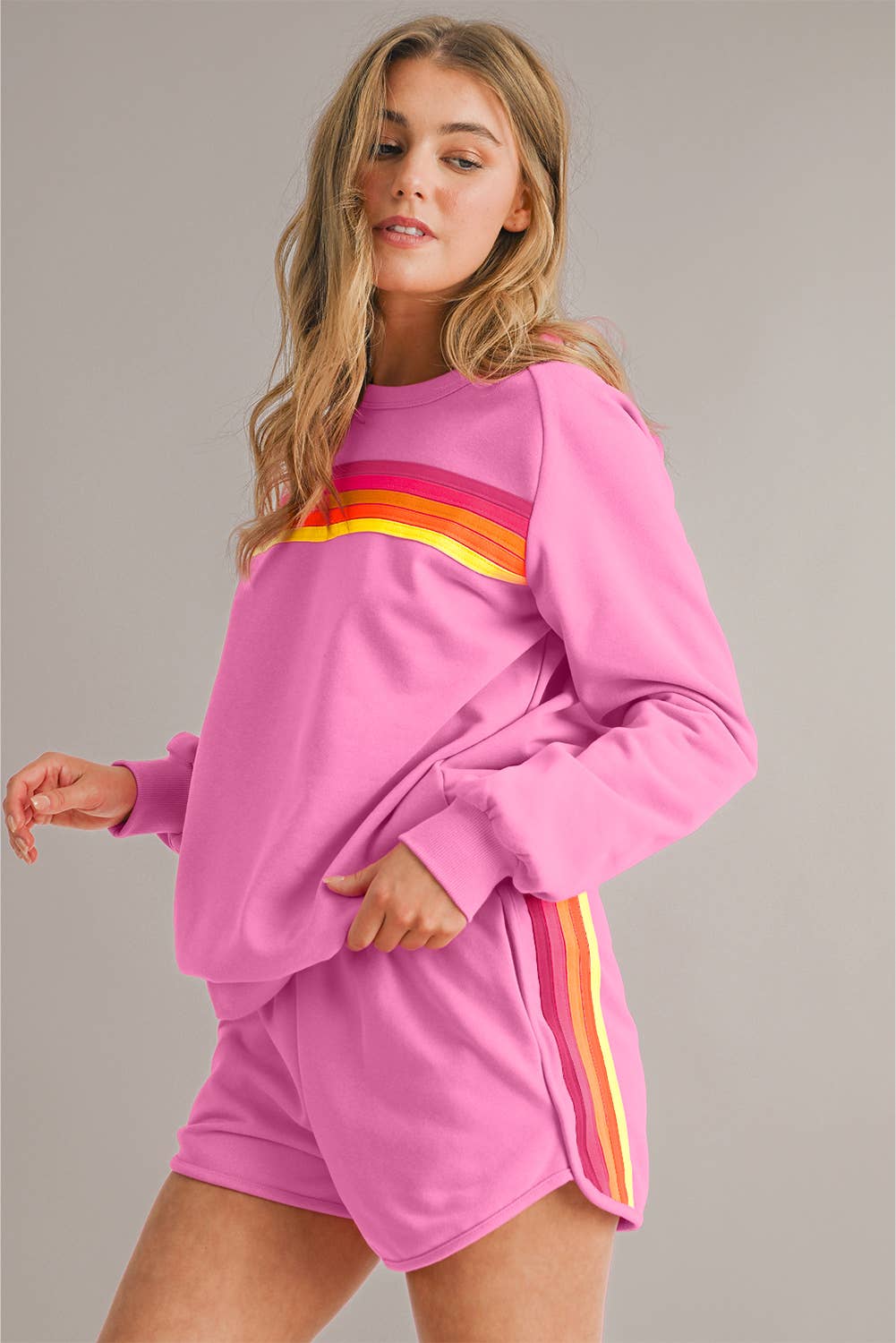 Pink Stripe Lounge Set