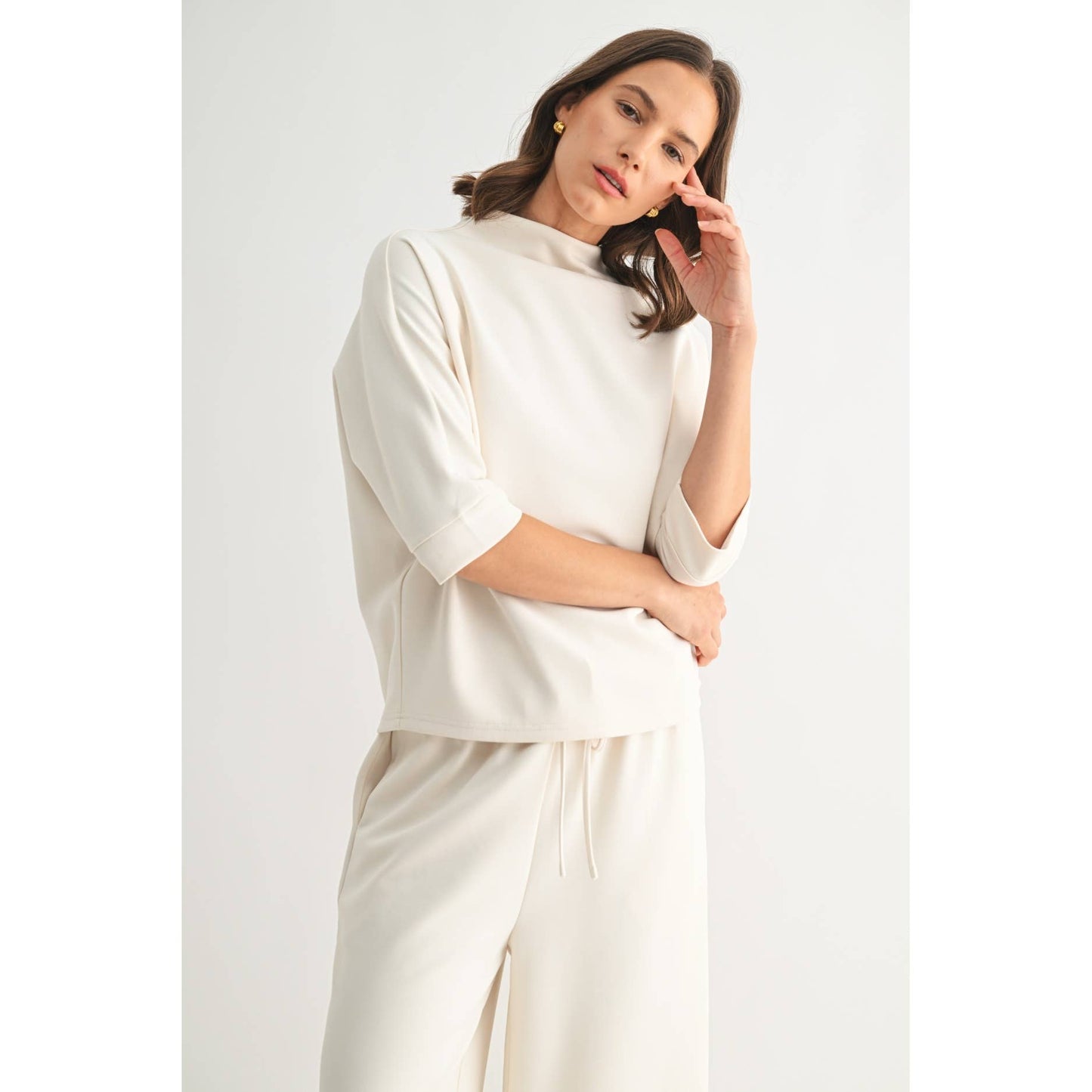 White Scuba Mock Neck