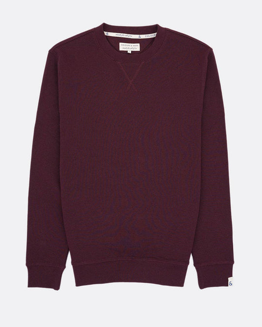 Mens Textured Sweatshirt - Port Wine