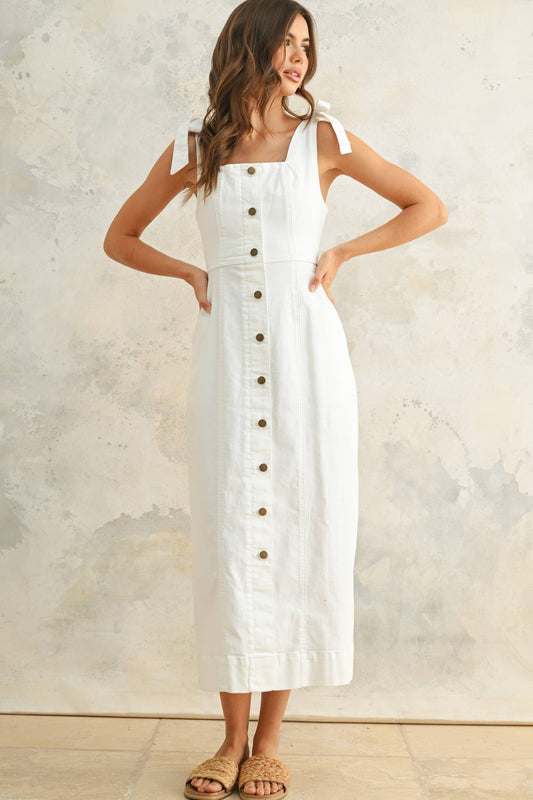 White Button Down Dress